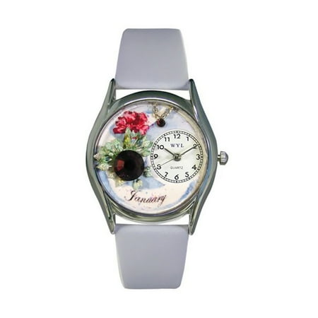 Whimsical Birthstone: January Baby Blue Leather And Silvertone Watch