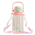 thumbnail image 1 of Botella de Agua de Gran Capacidad de 1000 Ml con Pajita, para Estudiantes, para Exteriores, Sellada, A Prueba de Fugas, Vaso de Plástico con Tapa, para Niños, C, 1 of 5