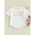 thumbnail image 2 of Bslissey 3M 6M 9M 12M 18M Baby Girls Boys Easter Short Sleeve Romper Crew Neck Letter Print Jumpsuit Infant Casual Daily Clothes Bodysuit, 2 of 9