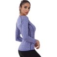 thumbnail image 2 of Women's 3 Pack Compression Shirts Long Sleeve Yoga Athletic Running T Shirt, 2 of 7