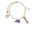 thumbnail image 2 of Delight Jewelry Acrylic 3/4" Navy Cheer Megaphone Goldtone Dream Big Charm Bracelet, 7.5+2" Extender, 2 of 4
