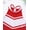 Red, variant on renvena Kids Girl's Cheer Leader Uniform Party Cheerleading Crop Top with Pleated Skirt Pompoms 6-16