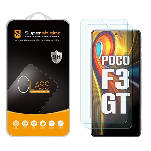 [2-Pack] Supershieldz for Xiaomi Poco F3 GT / Redmi K40 Gaming Edition Tempered Glass Screen Protector, Anti-Scratch, Anti-Fingerprint, Bubble Free