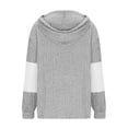 thumbnail image 4 of Edvintorg Lightweight Jacket Women Color Block Long Sleeve Zip up Sweater Coat Fall Winter Drawstring Hooded Outerwear Women's Clothes S-2XL Gray, 4 of 6