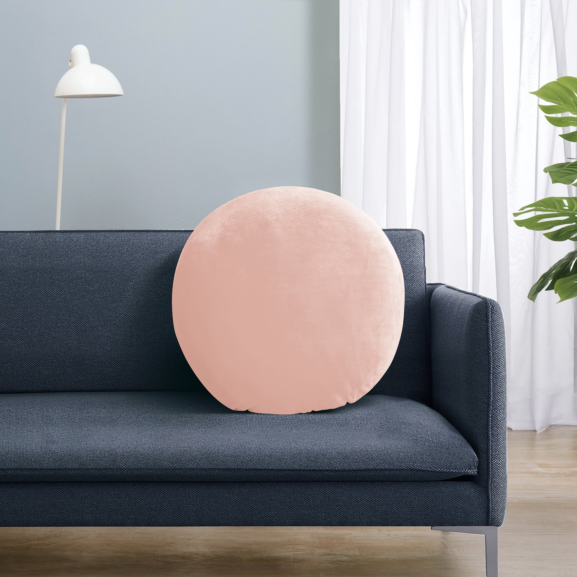 Mainstays 21" x 21" Peach Squishy Extra Soft Round Decorative Pillow, 1-Pack, for All Ages