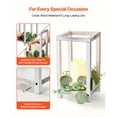 thumbnail image 3 of KFFKFF 12 Sets/36 Pieces Wooden Lantern Centerpiece Set, Includes 12 Wooden Lantern Candle Holders, 12 Flameless LED Candles, and 12 Eucalyptus Leaf Wreaths for Table Decorations at Weddings, Parties, 3 of 9