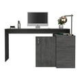 thumbnail image 7 of Desti L-Shaped Office Desk - 59.64" Wide Corner Workspace, Smokey Oak & Gray, Particle Board, 2 Shelves & Cabinet, Home Office, Colombia Made, 7 of 7