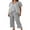 Gray, variant on Rdhnmea Women Pajama Set Short Sleeve Button Up Plaid Tops Drawstring Pants