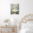 thumbnail image 5 of Zen Water Lily Canvas Wall Art for Living Room Yellow Flower and Butterfly with Grey Zen Stone on Water Paintings Wall Decor Modern Spiritual Yoga Spa Wall Art for Bedroom Decor,16L X 12W inches, 5 of 7