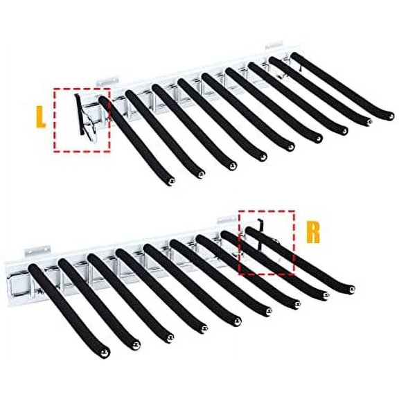 Fetcoi, Stainless Steel Trousers Rack 9 Arms, Extendable Pull Out Wardrobe Trouser Rack(Right Installation)
