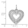 thumbnail image 3 of 14k White Gold Solid Fancy Filigree Heart Charm, 3 of 3
