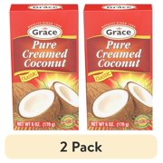 (2 pack) Grace Pure Creamed Coconut 170g - All Natural, No Allergens, Ready-to-Use Coconut Milk Substitute