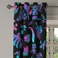 thumbnail image 3 of Ambesonne Tropical Grommet Curtain, Retro Abstract Monstera, 50"x108", Violet Aqua Charcoal Grey, 3 of 5