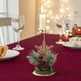 thumbnail image 4 of AURORA TRADE Christmas Candlestick Simulation Pine Needles Pine-cones Snowflake/Star/Elk Candle Stand Desktop Ornament Lovely Candleholder Ornament Wedding Party Table Decoration Christmas Gift, 4 of 8