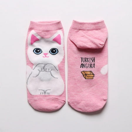 

1/5Pairs Cotton Short Sock Cartoon 3D Cat Puppy Dog Animal Socks Harajuku Kawaii Women Girls Anklet Socks Breathable Casual Sox