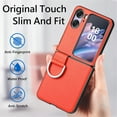thumbnail image 5 of CCSmall for Oppo Find N2 Flip Case with Ring, Slim PU Leather Protective Cover Phone Case Oppo Find N2 Flip ZH Orange, 5 of 8