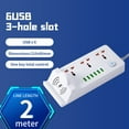thumbnail image 4 of Christmas Gifts Liweisiy Us Standard 110V Two Pin/Three Pin Plug Multifunctional Socket With 6 Usb Ports And Wireless Charging D5492 A, 4 of 7