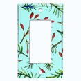 thumbnail image 2 of Metal Light Switch Wall Plate Outlet Cover (Rosemary Leaf Teal Wallpaper - Single Rocker), 2 of 2