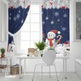 thumbnail image 5 of Fsddascl Navy Blue Christmas Blackout Curtains for Bedroom/Living Room, Thermal Insulated Kitchen Curtains, Xmas Balls Snowflake Snowman Grommet Darkening Window Treatment Drapes 52"x72"x2, 5 of 6