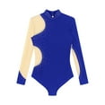 thumbnail image 4 of YONGHS Women's Long Sleeve Ballet Dance Leotards Shiny Rhinestone Bodysuit for Gymnastics  Acrobatics Royal Blue XL, 4 of 7