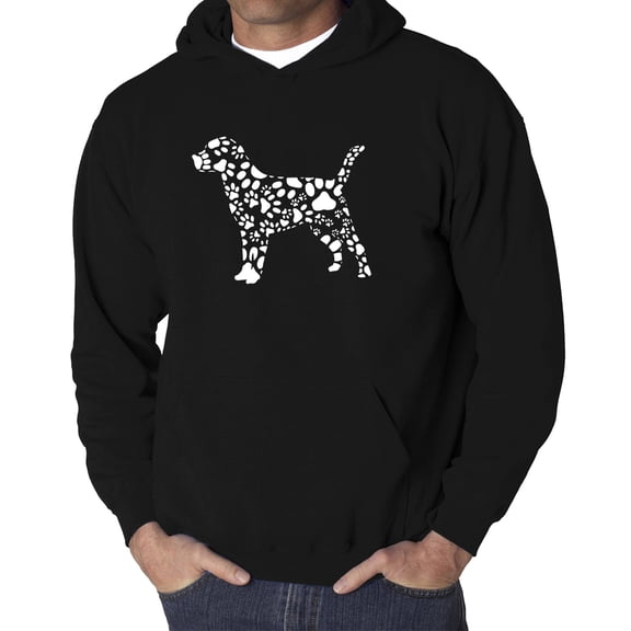 Men's Word Art Hooded Sweatshirt - Dog Paw Prints