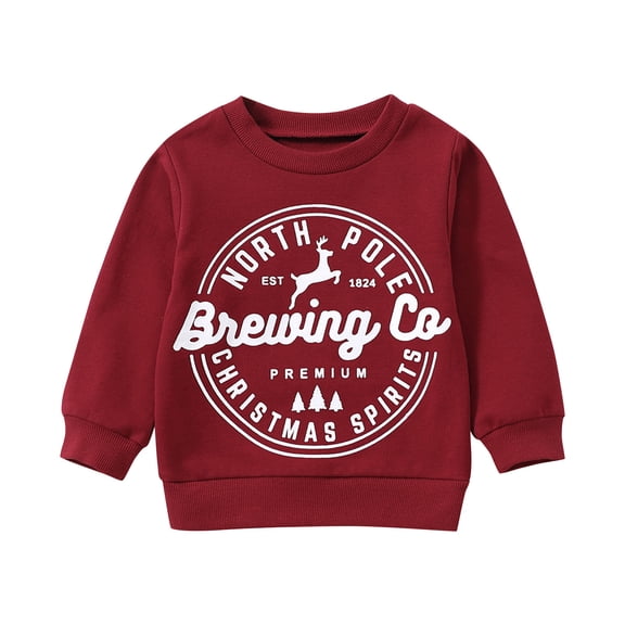 Mercatoo Toddler Girl Boy Christmas Outfit Crewneck Pullover Sweatshirt Long Sleeve Sweater Unisex Baby Xmas Fall Winter Clothes