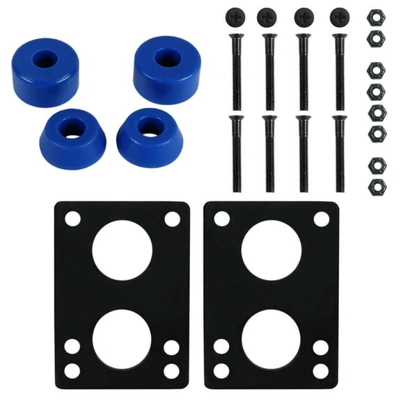 Skateboard Bushings Soft 88 with 1/4" Risers and 1 1/2" Hardware for Longboards