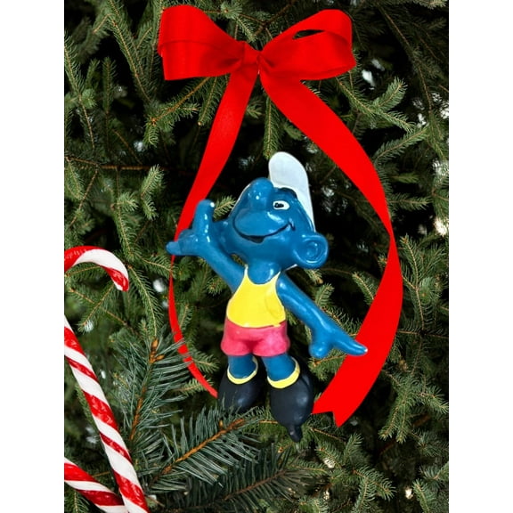 Ornament Smurf PVC Holiday Gift New Smurfs Figure Figurine 2.5” Rare Charm VTG dangler