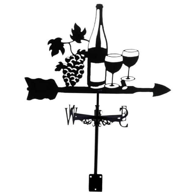 Almencla Metal Wind Vane Wind Direction Indicator Farm Barn Garage Weather Vane Mount with Cups 34cm