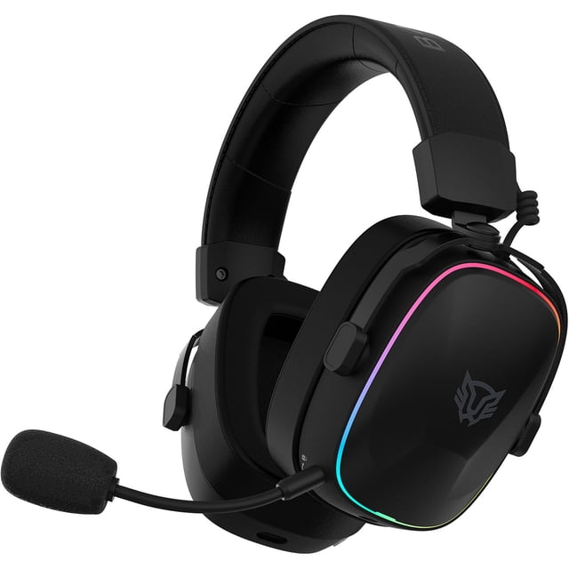 Audifonos Diadema Gamer BALAM RUSH AEON EXPERT HS1100 Inalambrico USB 2.4 GHz/BT 5.3 Microfono Desmontable Sonido 7.1 RGB Negro negro