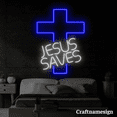 thumbnail image 2 of Craftnamesign Jesus Saves And Cross Neon Sign for Church Christian Room Wall Art, 2 of 5