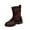 Brown, variant on Dasayo Women Booties Motorcycle Western Ankle Black Riding Non Slip Lace up Buckles Boots Ladies Shoes 36