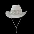 thumbnail image 3 of Handmade Women Bride Cowgirl Hat Wide Brim Bridal for Rhinestone White Fedora Ha, 3 of 8