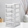 thumbnail image 1 of RBCKVXZ 5 Layer Desktop Storage Box, Transparent Small Drawer Desk Organizer, Plastic Mini Storage Box, Home Room Decor on Clearance, White, 1 of 4