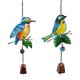 thumbnail image 1 of Birdie Bells artesanal colgante de vidrio pintado a mano decoración de patio campana de viento de metal Sincero Electrónica, 1 of 4