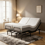 Split King Adjustable Bed Frame with 12" Cooling Gel Memory Foam Mattress, Adjustable Base with Head & Foot Lift, Zero Gravity & Anti-Snore, Wireless Remote, 3 Height Options