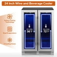 thumbnail image 5 of Ca'Lefort Wine Cooler Beverage Refrigerator, Hold 160 Cans and 40 Bottles Dual Zone Wine Fridge Freestanding & Built-in with Stainless Steel frame for Kitchen Office, 5 of 7