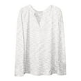 thumbnail image 4 of Tops Women V Neck White Womens Long Sleeve Shirt Basic Tops Fall Shirt, 4 of 5