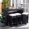 thumbnail image 2 of SAFAVIEH Horus 7-Piece Wicker Outdoor Patio Dining Set, Black/Light Grey, 2 of 11