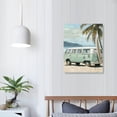 thumbnail image 4 of Acheng Ocean Beach Theme Wall Art Decor Coastal Tropical Palm Trees Cute Vintage Van Canvas Prints for Living Room Bedroom Bathroom Decoration 12x16 in, 4 of 5