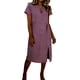 thumbnail image 1 of Largo Vestido Casual Mujer Mezcla de Lino Cuello Redondo Suelto Ajuste Multicolor Maxi de Verano para la Playa, 1 of 6