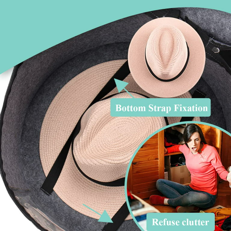 Hat Storage Box Portable with Dustproof Lid for Women Men Hat Box