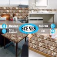 thumbnail image 5 of Pegatinas de azulejos retro Baño Cocina Azulejo Adhesivo Pegatinas de pared DIY PVC a prueba de aceite Decoración autoadhesiva Estilo marroquí Flores marrones (10.30x30cm) JAMW Sencillez, 5 of 5