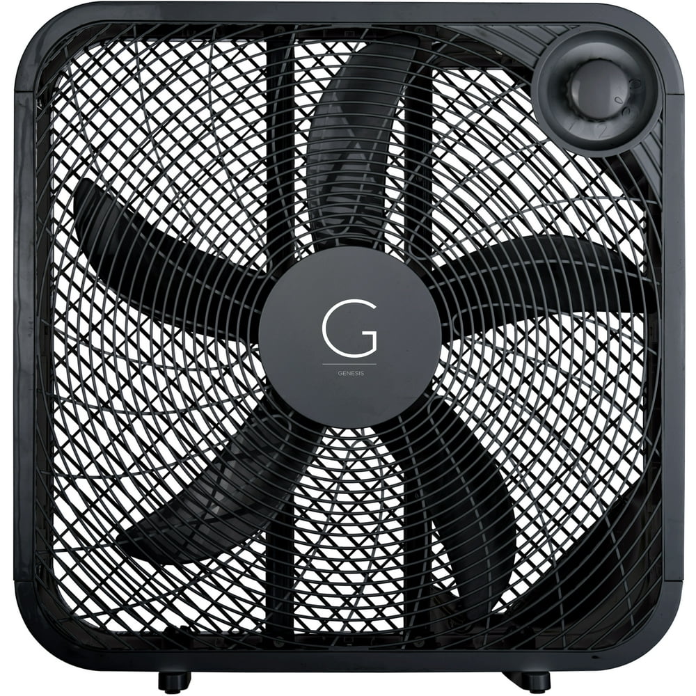 Genesis 20" Box Fan, Max Cooling Technology, 3 Settings, Black
