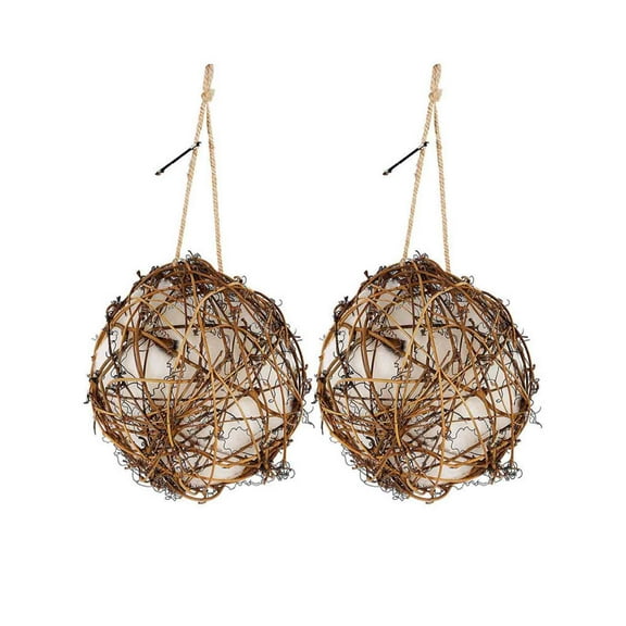 WZXPWT 2PCS Hummingbird Nest Balls, Hummingbird House Rattan Balls, Bird Nesting Toy for Outdoor Hanging, DIY Bird Watching Gifts for Nature Lovers