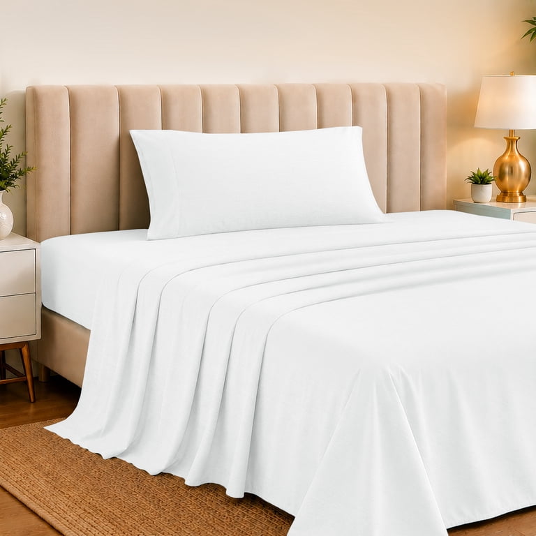 Lux Decor Twin XL Sheet Set, Bamboo Rayon Blend White photo 2