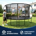 thumbnail image 2 of SERAY 10FT, 12FT, 14FT Outdoor Trampoline with Safety Enclosure Net, Ladder and Rust-Resistant Frame, ASTM Certified Backyard Trampoline for Kids and Adults, 2 of 9