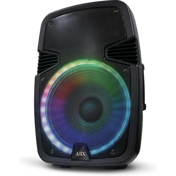 Audiobox ABX-160R 15-Inch Portable Bluetooth PA Speaker System with Karaoke Wired Microphone, Multi-Color Party Lights & Powerful Sound - Ideal for Parties, Public Announcements & Sing-Alongs