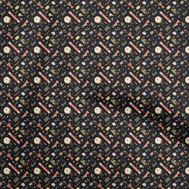 oneOone Rayon Black Fabric Sports Sewing Material Print Fabric By The Yard 56 Inch Wide