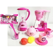 Mini Dream Kitchen Appliance Play Toy Set for Kids with Coffee Maker Blender & Tea Pot Accessories